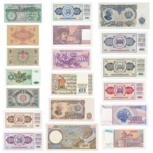 Zestaw, mix banknotów europejskich (19 szt.)