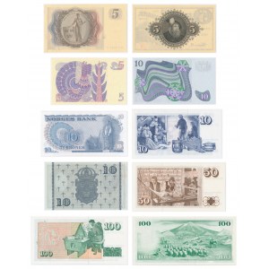 Group of scandinavian banknotes (10 pcs.)