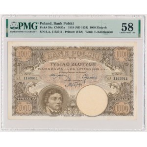 1.000 złotych 1919 - S.A - PMG 58 - PIĘKNY