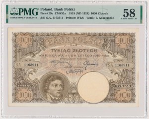 1.000 złotych 1919 - S.A - PMG 58 - PIĘKNY