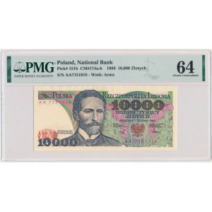 10.000 złotych 1988 - AA - PMG 64 - POSZUKIWANA
