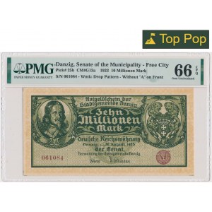 Danzig, 10 million Mark 1923 - without prefix - PMG 66 EPQ