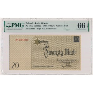 20 Mark 1940 - no. 1 without watermark - PMG 66 EPQ