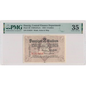 Danzig, 2 Gulden 1923 - Oktober - PMG 35 - Initialen AK