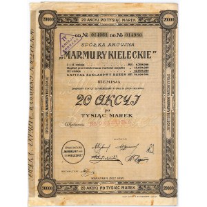 Marmury Kieleckie S.A., 20 x 1.000 mkp 1922, Ausgabe III