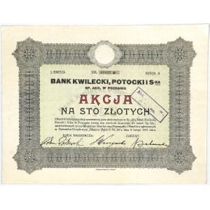 Bank Kwilecki, Potocki i S-ka, 100 zł, Emisja I