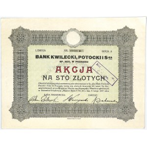 Bank Kwilecki, Potocki und S-ka, PLN 100, Ausgabe I