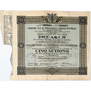 Bank dla Handlu i Przemysłu, 5 x 1.000 mkp 1923, Emisja XI