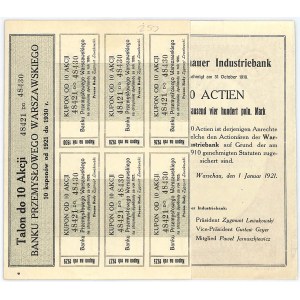 Industrial Bank of Warsaw, 10 x 540 mkp 1921, Issue II