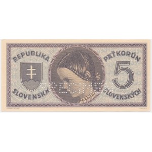 Słowacja, 5 koron (1945) - WZÓR -