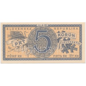 Slovakia, 5 Korun (1945) - SPECIMEN -