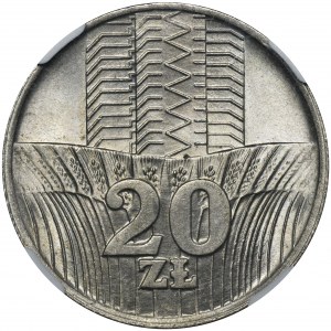 20 złotych 1973 Wieżowiec i kłosy - NGC MS66