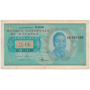 Katanga, 20 Francs 1960