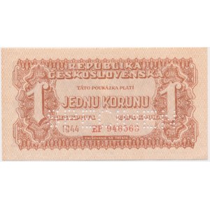 Czechoslovakia, 1 Korunu 1944 - SPECIMEN -