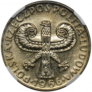 10 złotych 1966 Mała Kolumna - NGC MS62