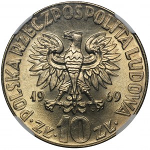 10 złotych 1969 Kopernik - NGC MS65