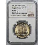 10 złotych 1965 Duża Kolumna - NGC MS66