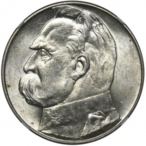 Piłsudski, 10 złotych 1939 - NGC MS63
