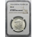 Głowa Kobiety, 10 złotych Londyn 1932 - NGC MS62