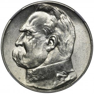 Piłsudski, 5 złotych 1936 - NGC MS62