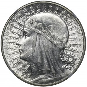 Head of a Woman, 10 gold Warsaw 1932 - NGC MS61