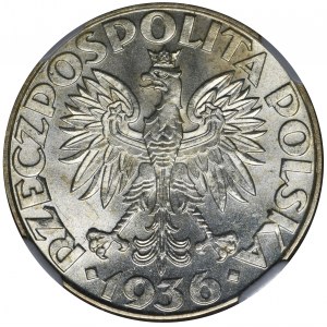 Żaglowiec, 2 złote 1936 - NGC MS63