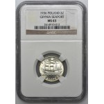 Segelschiff, 2 Gold 1936 - NGC MS63