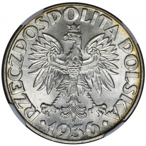 Żaglowiec, 2 złote 1936 - NGC MS64