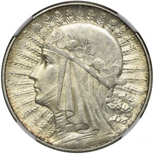 Head of a Woman, 5 gold Warsaw 1933 - NGC MS63