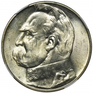 Piłsudski, 5 złotych 1936 - NGC MS63