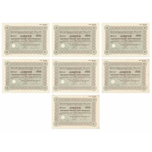 Sturm Aktiengesellschaft, shares of 600 marks 1932 (7 pieces).