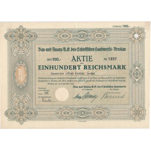 Bau- und Finanz Aktiengesellschaft, Aktie 100 Mark 1936