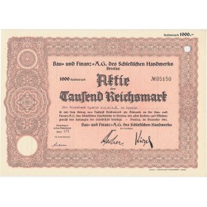 Bau- und Finanz Aktiengesellschaft, share 1,000 marks 1943