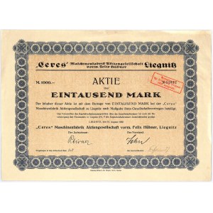 Ceres Maschimemfabrik Aktiengesellschaft, akcja 1.000 marek 1922