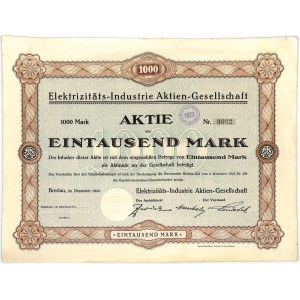 Elektrizitätswirtschaft, Anteil 1.000 Mark 1922