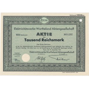 Elektrizitatswerke Wartheland Aktiengesellschaft, 1.000 marek 1941