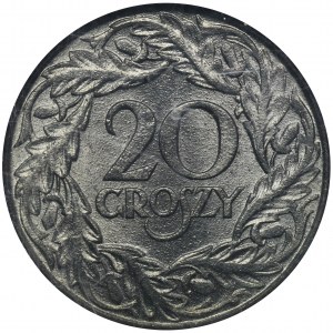 Generalna Gubernia, 20 groszy 1923 - GCN MS66 - WZÓR