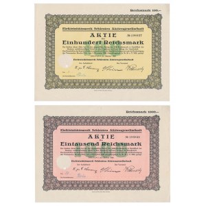 Elektrizitatswerk Schlesien Aktiengesellschaft, akcje 100 i 1.000 marek 1926