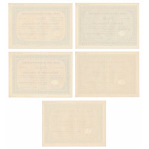 Fabryka Papieru i Celulozy, akcje 100-1.000 marek 1926-1929 (5 szt.)