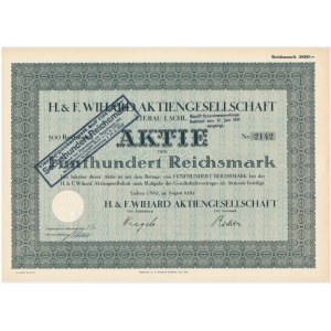 H&amp;F Wihard Aktiengesellschaft, Anteil von 500 Mark 1920