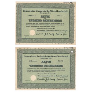Glogowek confectionery, shares 1,000 marks 1939 (2 pieces).