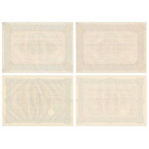 Steelworks Hoch und Tiefbau Aktiengesellschaft, shares 100-1,000 marks 1928-1942 (4 pieces).