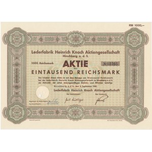 Lederfabrik Heinrich Knoch Aktiengesellschaft, share 1,000 marks 1941