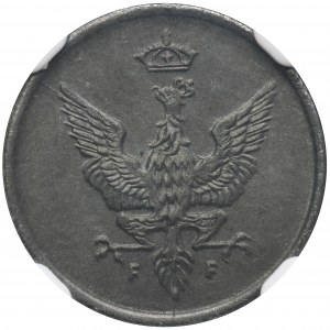 Królestwo Polskie, 1 fenig 1918 - NGC MS64