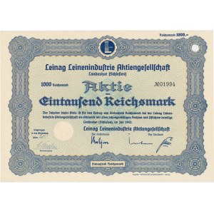 Leinag Leineninduetrie Aktiengesellschaft, akcja 1.000 marek 1942