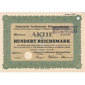Ostdeutsche Textilindustrie Aktiengesellschaft, 100 marek 1931
