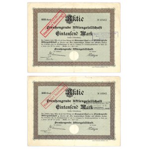 Preutzengrube Aktiengesellschaft, akcje 1.000 marek 1922 (2 szt.)