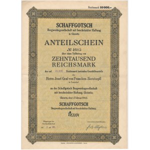 SSchaffgotsch Bergwerksgesellschaft, share 10,000 marks 1943