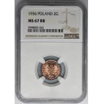 2 grosze 1936 - NGC MS67 RB