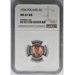2 pennies 1936 - NGC MS67 RB